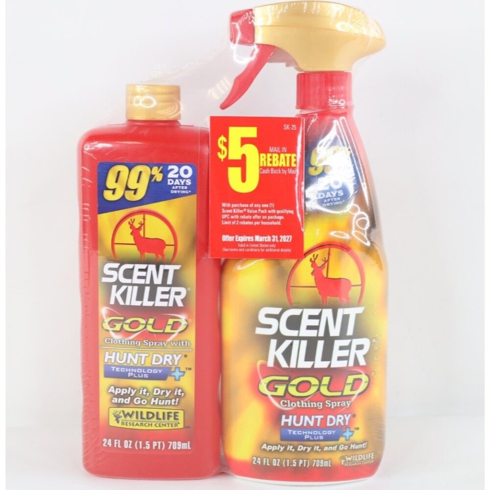 Wildlife Research Center Scent Killer Gold Spray & Refill 48 FL OZ Hunting Spray